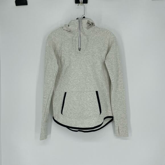 Athleta Light Gray Hooded Sweatshirt Size XS - Picture 2 of 7